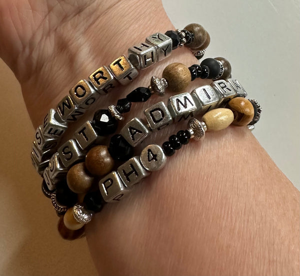 Philippians 4:8 Think on These Things Bracelets Stack of 4